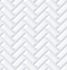 Seamless white herringbone subway tile pattern. Metro tile diagonal layout illustration.