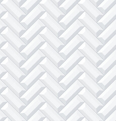 Seamless white herringbone subway tile pattern. Metro tile diagonal layout illustration.