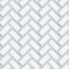 Seamless white herringbone subway tile pattern. Metro tile diagonal layout illustration.