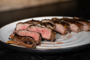 lamb chops on a plate