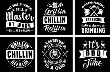 Barbeque T shirt design bundle. Barbeque Vector Graphics. Barbeque Grill Typography. BBQ SVG Bundle