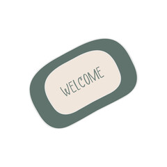 Doormat elements. Cartoon Doormat design with earth tone color.