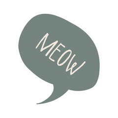 Cute speech elements. Cartoon speech of cat design with earth tone color in different poses.