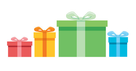 colorful gift boxes with a bow illustration