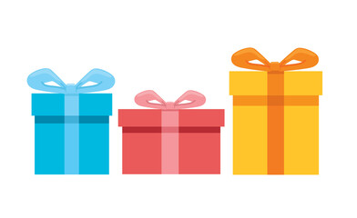 colorful gift boxes with a bow illustration