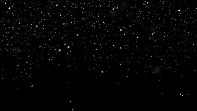  Snow Realistic Falling on Black Background. This stock motion graphics video of a snow falling on black background.