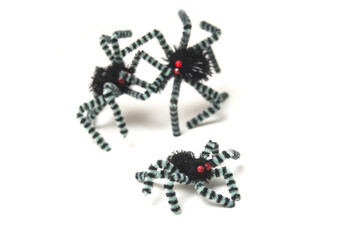set of decorative spider for Halloween decoration on white background