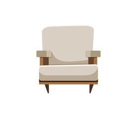 Cosy armchair in flat cartoon style vector eps10