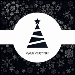 badges, christmas tree and snowflakes greeting card, new year,christmas, logo