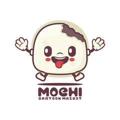 mochi cartoon mascot. food vector illustration