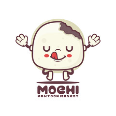 mochi cartoon mascot. food vector illustration