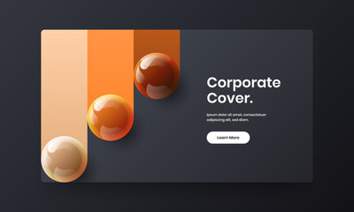 Modern realistic balls pamphlet illustration. Premium front page vector design concept.