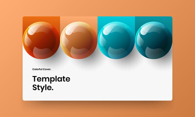 Creative horizontal cover vector design layout. Clean 3D spheres flyer illustration.