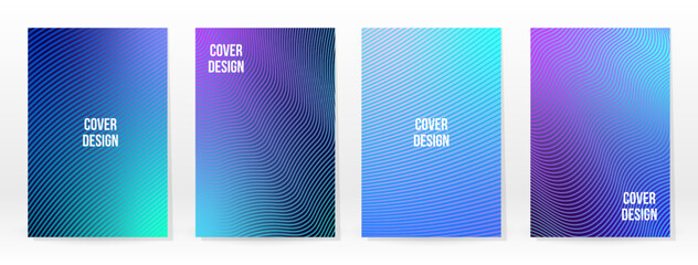 Fototapeta premium Minimal Poster. Pastel Soft. Blue Gradient Set.