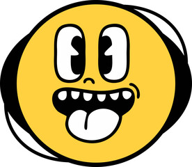 Funny retro emoticon vector