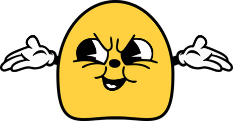Funny retro emoticon vector