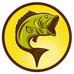 Obraz premium Largemouth Bass fish jumping