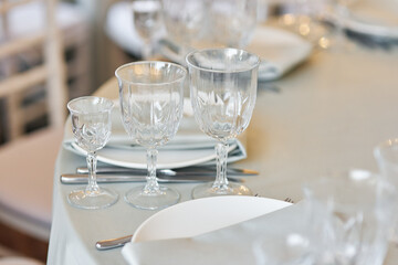 glasses on table