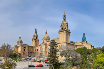 Fototapeta na wymiar Montjuic National Palace in Barcelona