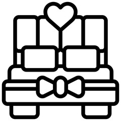 Wedding_bed line icon,linear,outline,graphic,illustration