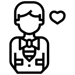 Wedding_groom line icon,linear,outline,graphic,illustration