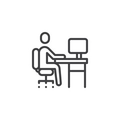 Working at home line icon
