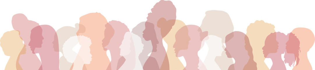 Women of different ethnicities stand side by side together.	