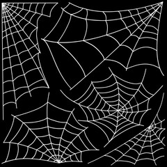 A set of doodle web icons highlighted on a black background. A Halloween symbol. Sketch of a vector stock illustration.