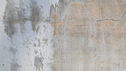 Old gray cement background, cracked, antique and dirty texture.