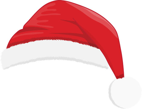 Christmas hat or Santa hat in new year holiday cartoon design