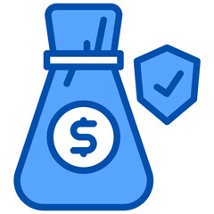 Cash blue line icon