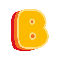 Letter B Orange, vector illustration