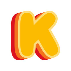 Letter K Orange, vector illustration