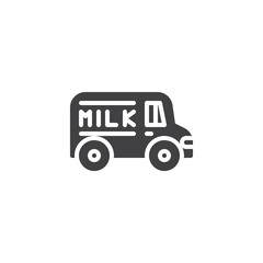 Milk truck vector icon