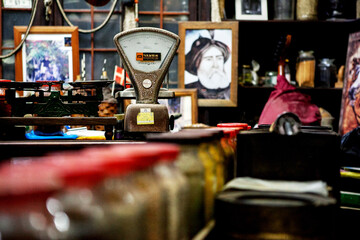Old objects in a thrift store in Israel.