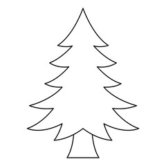 Coloring page with Christmas Tree for kids