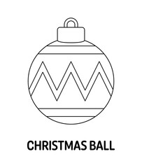 Obraz premium Coloring page with Christmas Ball for kids