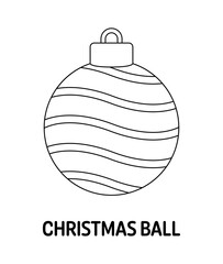 Coloring page with Christmas Ball for kids