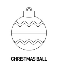Coloring page with Christmas Ball for kids