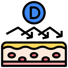 Vitamin D filled outline icon,linear,outline,graphic,illustration