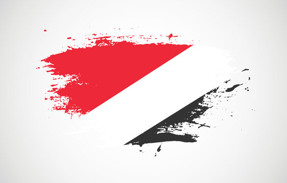 Grunge brush stroke with the national flag of Principality of Sealand on a white isolated background