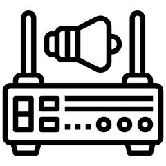 Obraz premium Server line icon,linear,outline,graphic,illustration