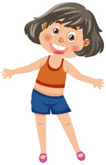 Happy girl cartoon character
