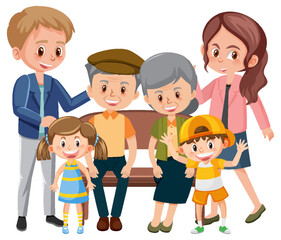 Happy family cartoon character
