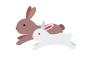 Running rabbit vector illustration ( for new year greeting card etc. )