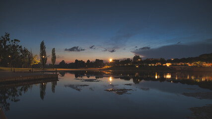 Fototapeta premium the Square on the Water in Rimini at night