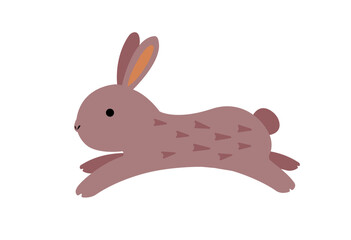 Running rabbit vector illustration ( for new year greeting card etc. )