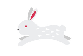 Running rabbit vector illustration ( for new year greeting card etc. )