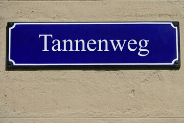 Emailleschild Tannenweg