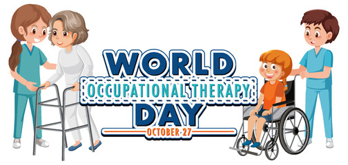 World occupational therapy day text design